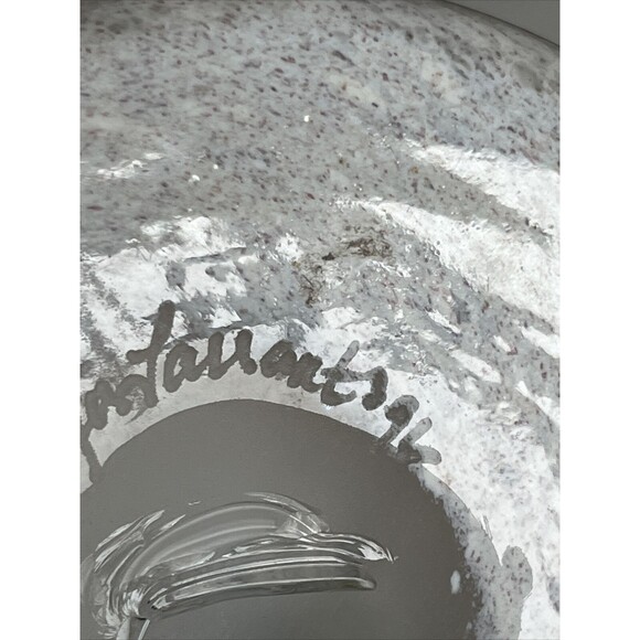 Vintage Hand Blown Art Glass Irridescent Galaxy Pedestal Bowl Signed Dated ‘96 - Picture 9 of 11